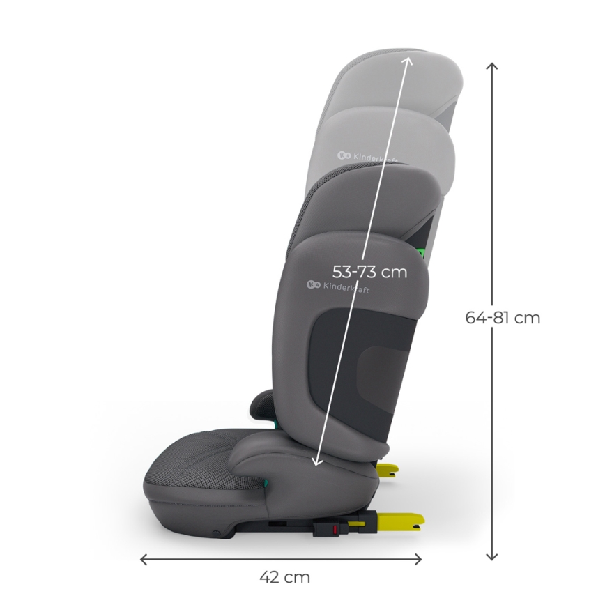KINDERKRAFT - Siège-auto pliable XPAND 2 PRO 100-150 cm gris