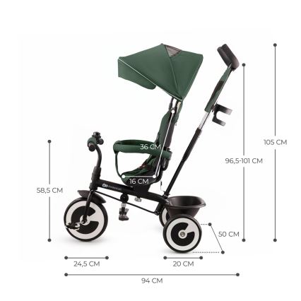 KINDERKRAFT - Tricycle enfant ASTON Mystic vert