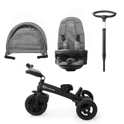 KINDERKRAFT - Tricycle pour enfants 5v1 EASYTWIST gris/noir