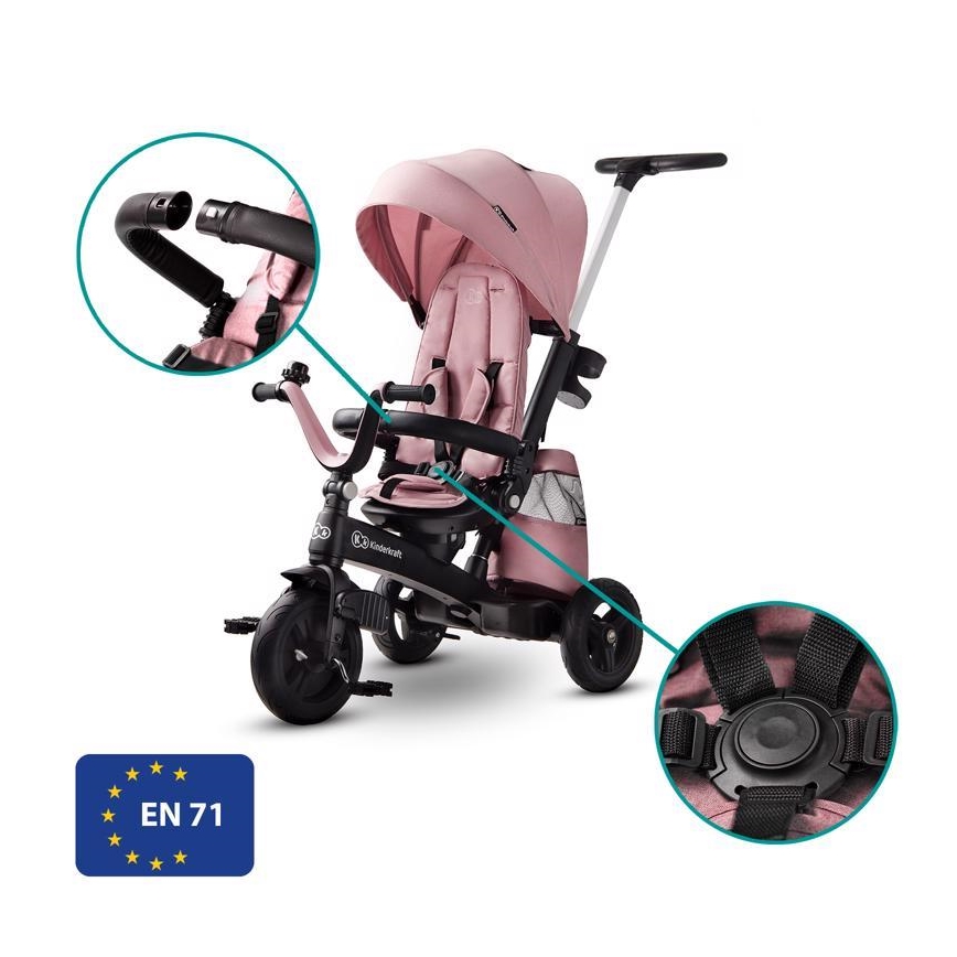 KINDERKRAFT - Tricycle pour enfants 5v1 EASYTWIST rose/noir