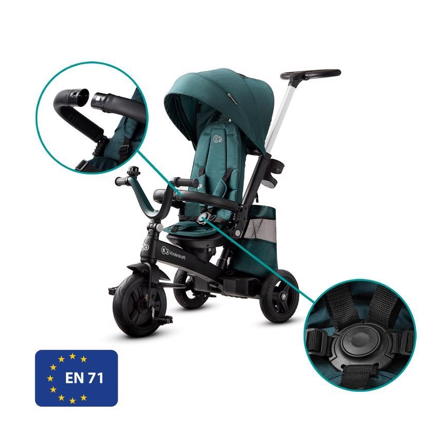 KINDERKRAFT - Tricycle pour enfants 5v1 EASYTWIST vert/noir