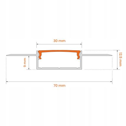 ENSEMBLE 1x ruban LED FLEX avec détecteur de mouvement LED/3,6W/4xAA 2 m + 2x profil encastré 1 m argenté/blanc