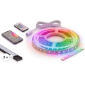 KIT 1x ruban LED RGBW dimmable NEO LITE MUSIC LED/24W/230V 5 m IP65 Wi‑Fi Tuya + 5x profil encastrable 1 m noir/blanc + télécommande