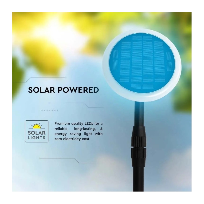 KIT 2x LED Lampe solaire réglable GARDEN LED/3W/5V 42-80 cm 3000K IP65