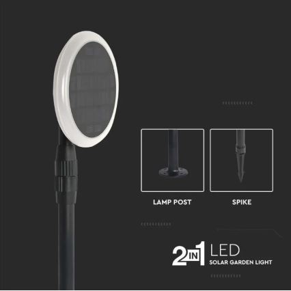 KIT 2x LED Lampe solaire réglable GARDEN LED/3W/5V 42-80 cm 3000K IP65