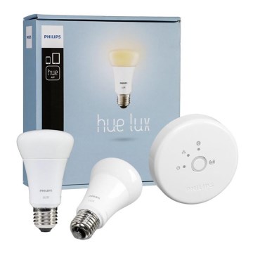 Kit de base Philips Hue LUX 2xE27/9W/230V + dispositif d'interconnexion - Hue BRIDGE