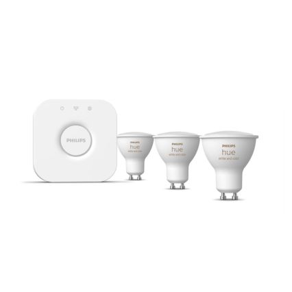 Kit de base Philips Hue WHITE AND COLOR AMBIANCE 3xGU10/5,7W/230V 2000-6500K + dispositif d