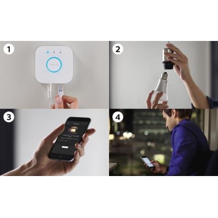 Kit de démarrage Philips Hue White 3xE27/9W 2700K + pont Hue et télécommande variateur