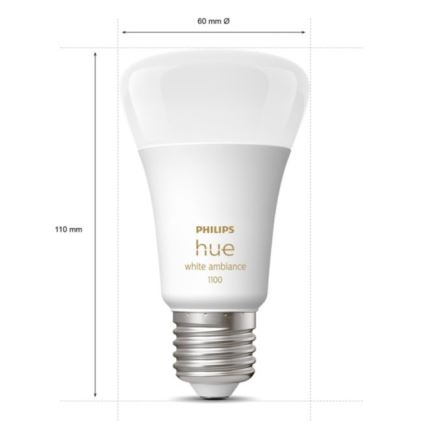 Pack de démarrage Philips Hue White Ambiance 3xE27/11W 2200-6500K + pont Hue et télécommande variateur