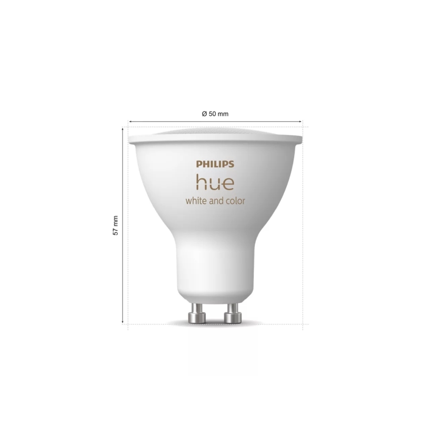 Kit de démarrage Philips Hue WHITE AND COLOR AMBIANCE 3xGU10/4,2W 2000-6500K + Hue Bridge et Dimmer Switch