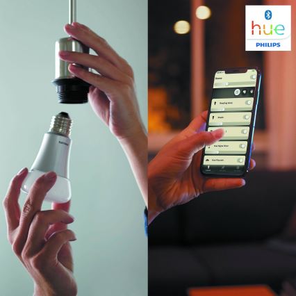 Kit de démarrage Philips Hue WHITE AMBIANCE 2xE27/8W/230V + pont Hue et télécommande variateur