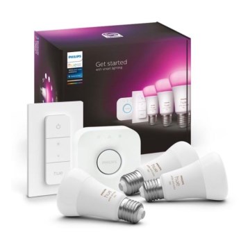 Kit de démarrage Philips Hue WHITE AND COLOR AMBIANCE 3xE27/9W 2000-6500K + dispositif de connexion