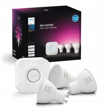 Kit de démarrage Philips Hue WHITE AND COLOR AMBIANCE 3xGU10/4,2W/230V 2200-6500K + pont Hue
