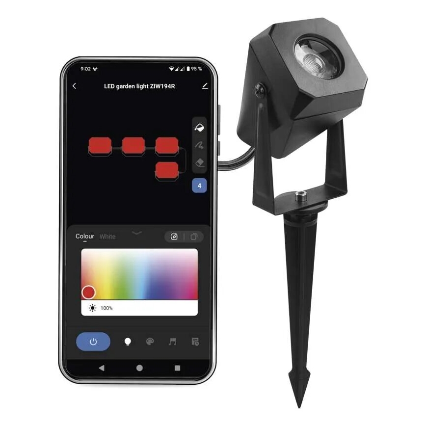 Lampe d'extérieur RGBIC à intensité variable GoSmart - extension LED/1,5W/230V 3000-6500K IP65 Wi-Fi Tuya