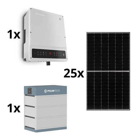 Kit solaire GOODWE -10kWc GOODWE convertisseur hybride 3f +10,65kWh batterie PYLONTECH