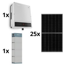 Kit solaire GOODWE-10kWp JINKO+10kW GOODWE convertisseur hybride 3p+14,2 kWh batterie PYLONTECH H2