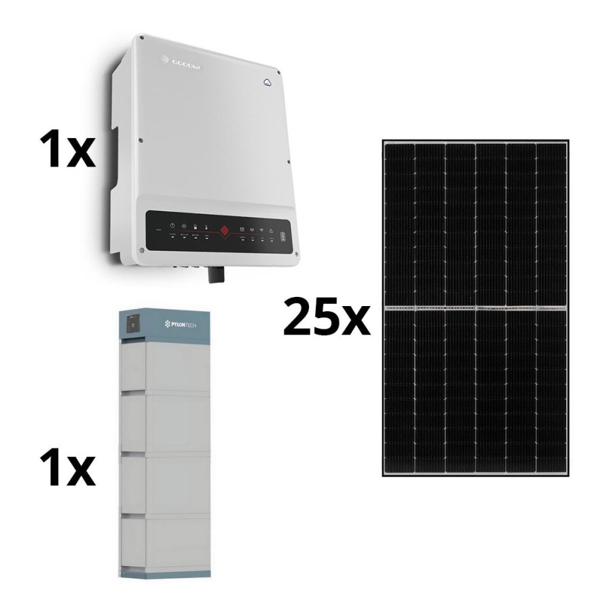 Kit solaire GOODWE - 10kWp JINKO + 10kW GOODWE convertisseur hybride 3p + 14,2 kWh batterie PYLONTECH H2