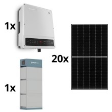 Kit solaire GOODWE-8kWp JINKO+8kW GOODWE h. convertisseur 3p+10,65 kWh batt. PYLONTECH H2