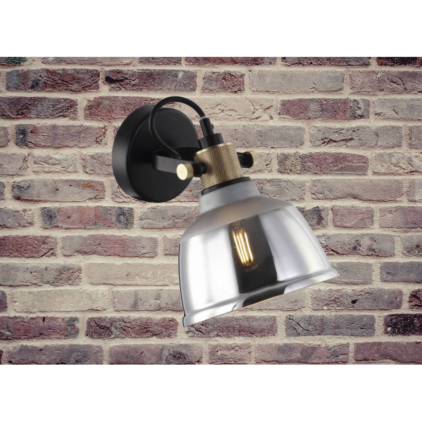 Applique murale ASGARD 1xE27/11W/230V gris/noir/doré