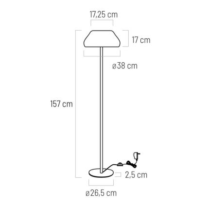 Lampadaire LED/18W/230V blanc