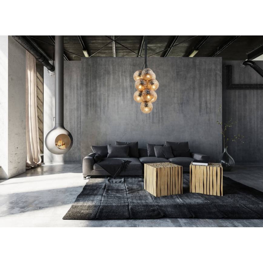 Suspension filaire GRAPES 10xE27/7W/230V bronze/doré
