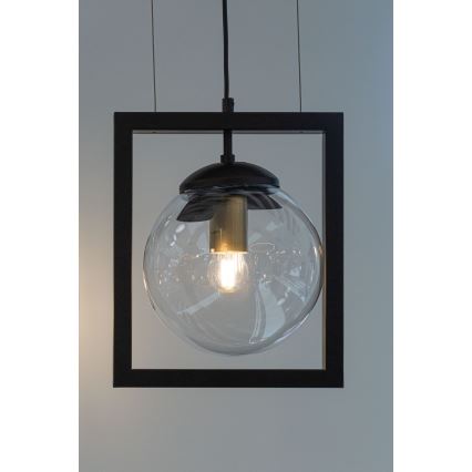 Suspension filaire REY 1xE27/7W/230V noir