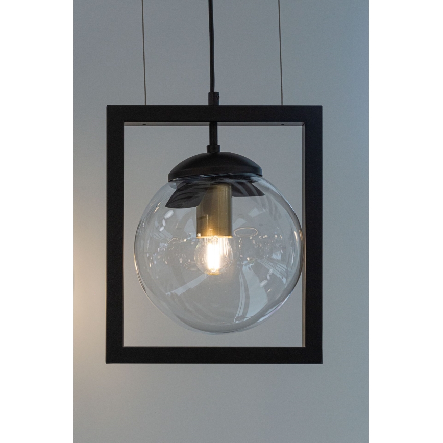 Suspension filaire REY 1xE27/7W/230V noir