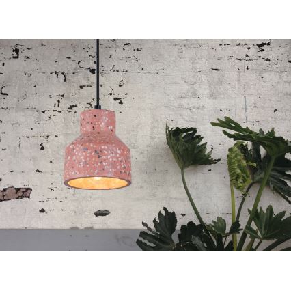 Suspension filaire RESIN 1xE27/11W/230V rose/noire