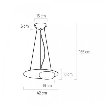 Suspension filaire PETIT LED/12W/230V noir