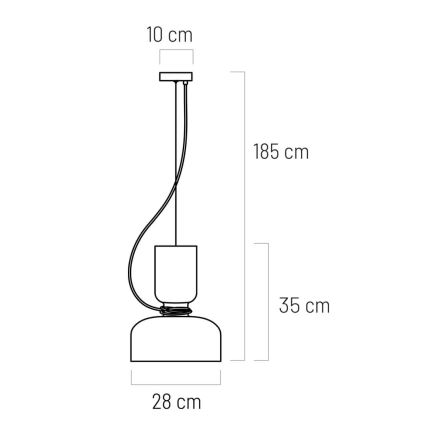 Suspension filaire ABEL 2xE27/11W/230V diam. 28 cm crème