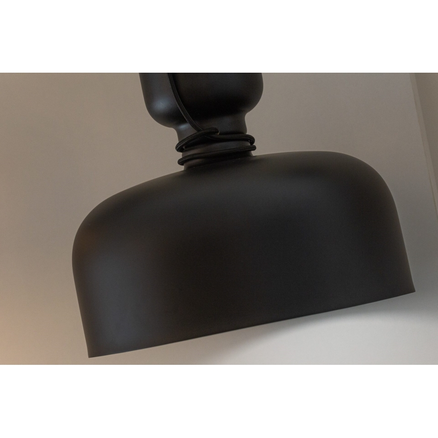 Suspension filaire ABEL 2xE27/11W/230V diam. 28 cm noir