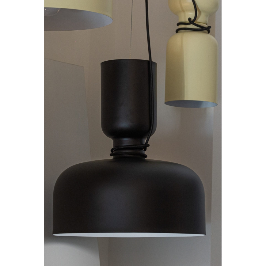 Suspension filaire ABEL 2xE27/11W/230V diam. 28 cm noir