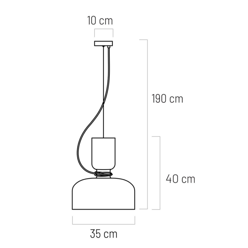 Suspension filaire ABEL 2xE27/11W/230V diam. 28 cm noir