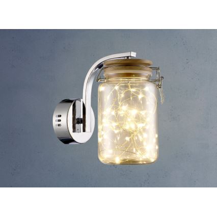 Applique murale SHOCK LED/5W/230V chrome brillant/bois