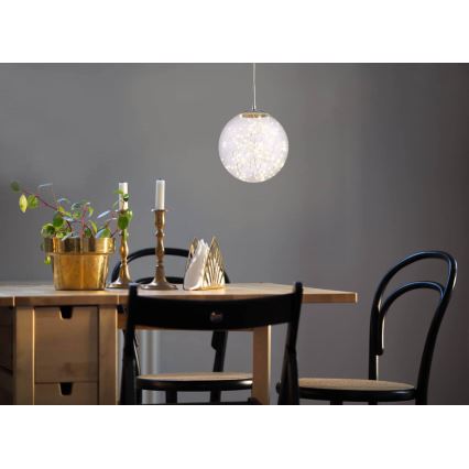 Suspension filaire STARS LED/15W/230V chrome mat