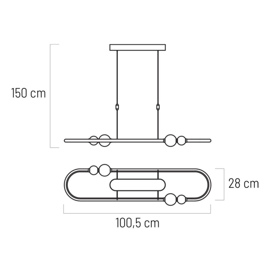Suspension à intensité variable JUNIPER LED/47,5W/230V noir + Télécommande