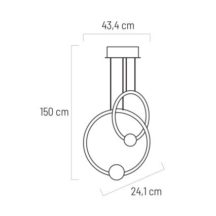 Suspension à intensité variable LIV LED/50W/230V noire + télécommande