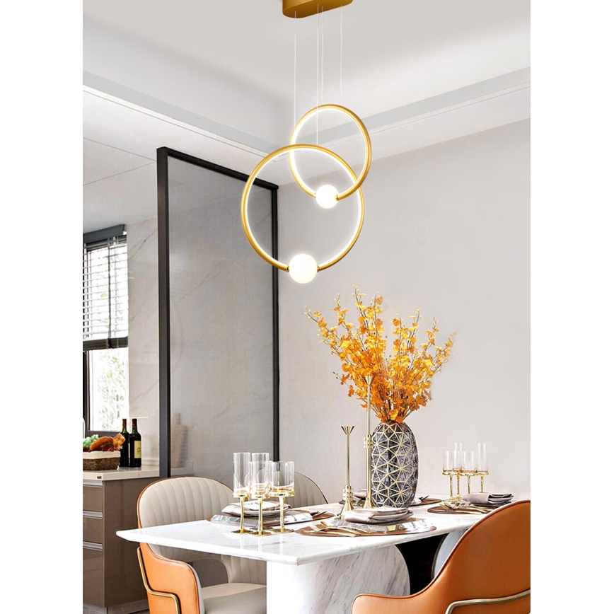 Suspension à intensité variable LIV LED/50W/230V doré + Télécommande