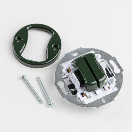 Kliklap - Bouton double rétro encadré, vert