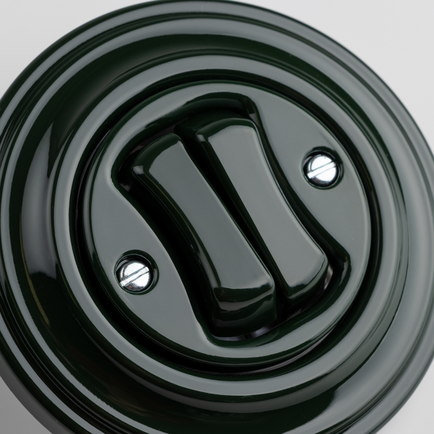 Kliklap - Bouton double rétro encadré, vert