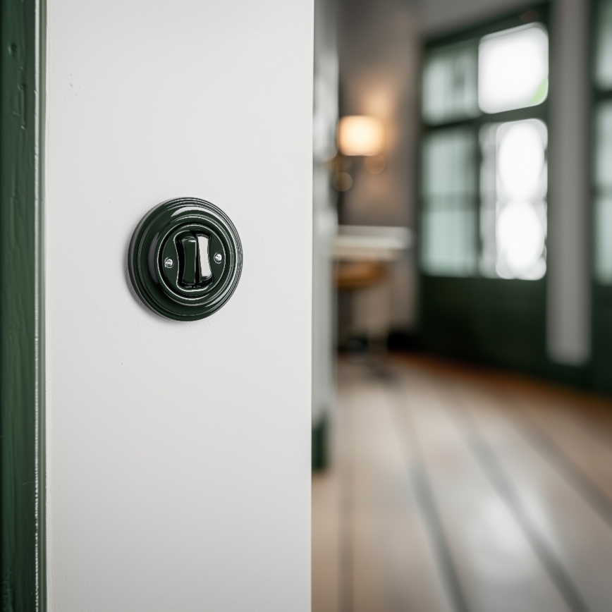 Kliklap - Bouton double rétro encadré, vert