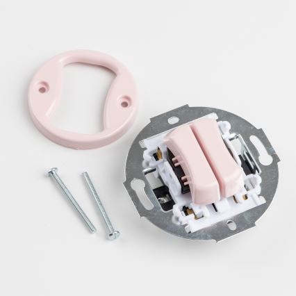 Kliklap - Bouton double rétro sans cadre, vieux rose