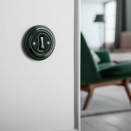 Kliklap - Bouton rétro avec cadre vert