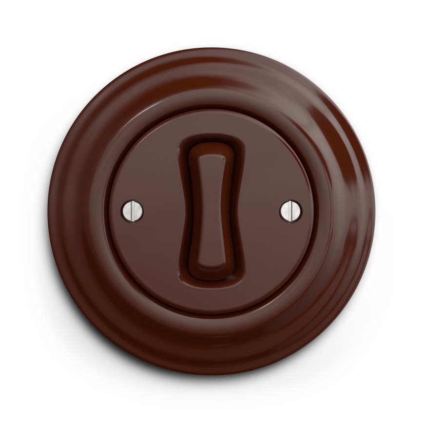 Kliklap - Bouton rétro encadré marron