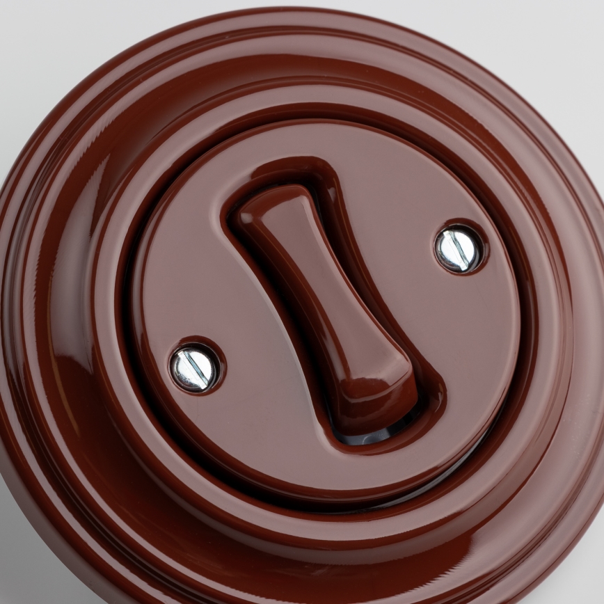 Kliklap - Bouton rétro encadré marron