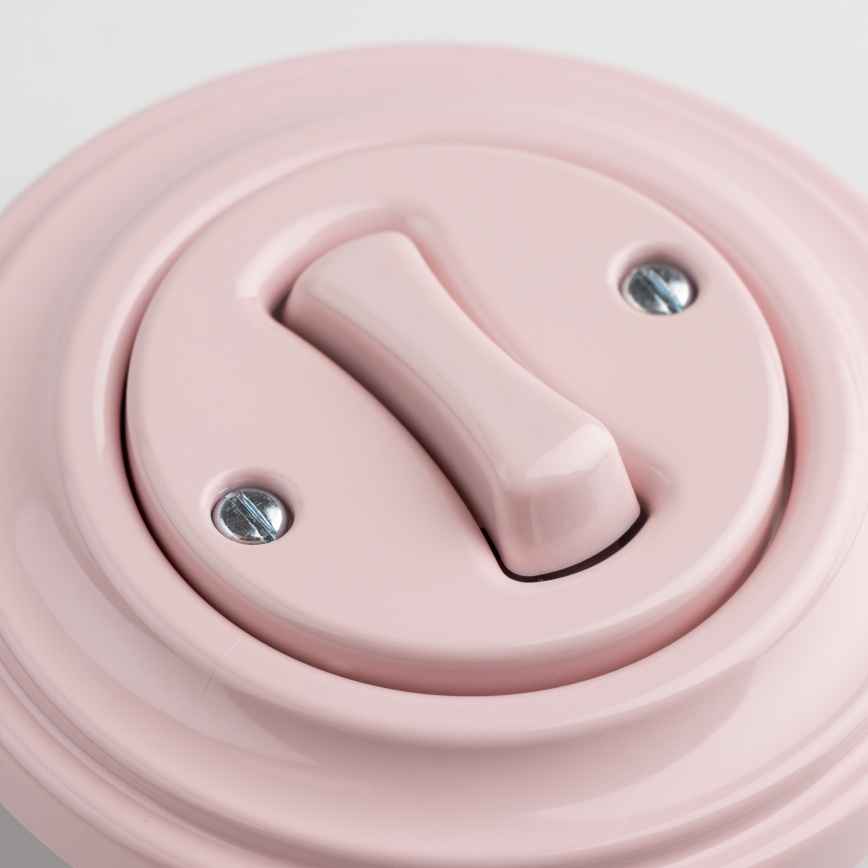 Kliklap - Bouton rétro encadré, vieux rose