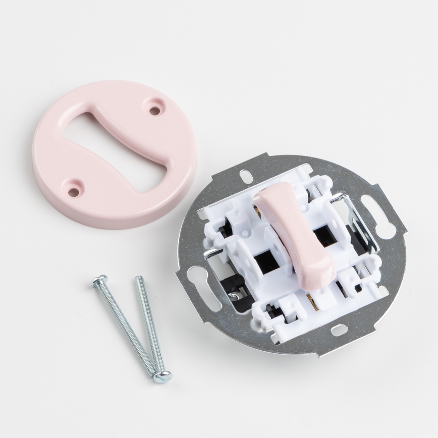 Kliklap - Bouton rétro sans cadre vieux rose