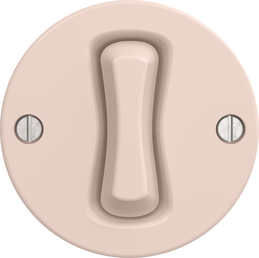 Kliklap - Interrupteur à bouton-poussoir rétro sans cadre, vieux rose