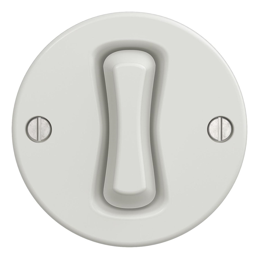 Kliklap - Interrupteur à bouton-poussoir vintage blanc