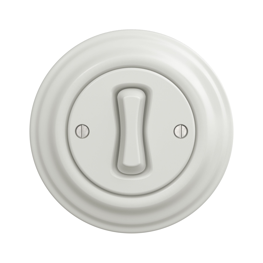 Kliklap - Interrupteur à bouton-poussoir vintage blanc